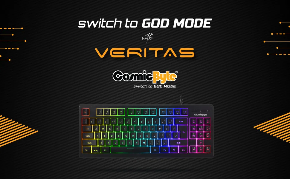 Cosmic Byte CB-GK-22 Veritas TKL Membrane Keyboard with RGB LED, Double Shot Keycaps and Sonic Spectrum overview 18