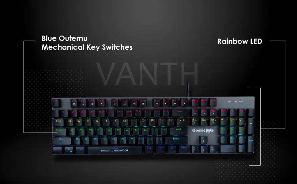 Cosmic Byte CB-GK-28 Vanth Mechanical Keyboard Outemu Red (Black/Grey) overview 2