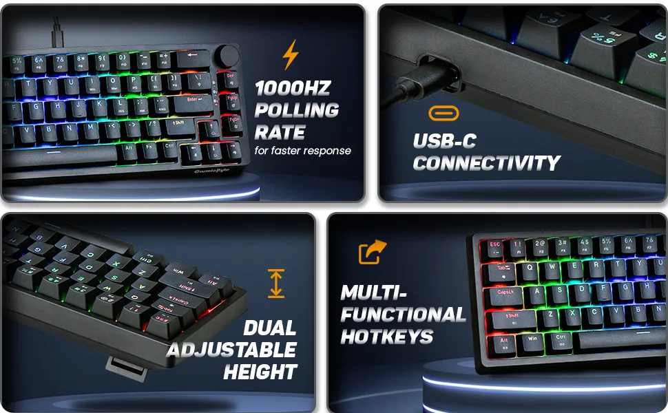 Cosmic Byte CB-GK-33 Astra Hot-Swappable Mechanical Wired &amp; Bluetooth Keyboard overview 5