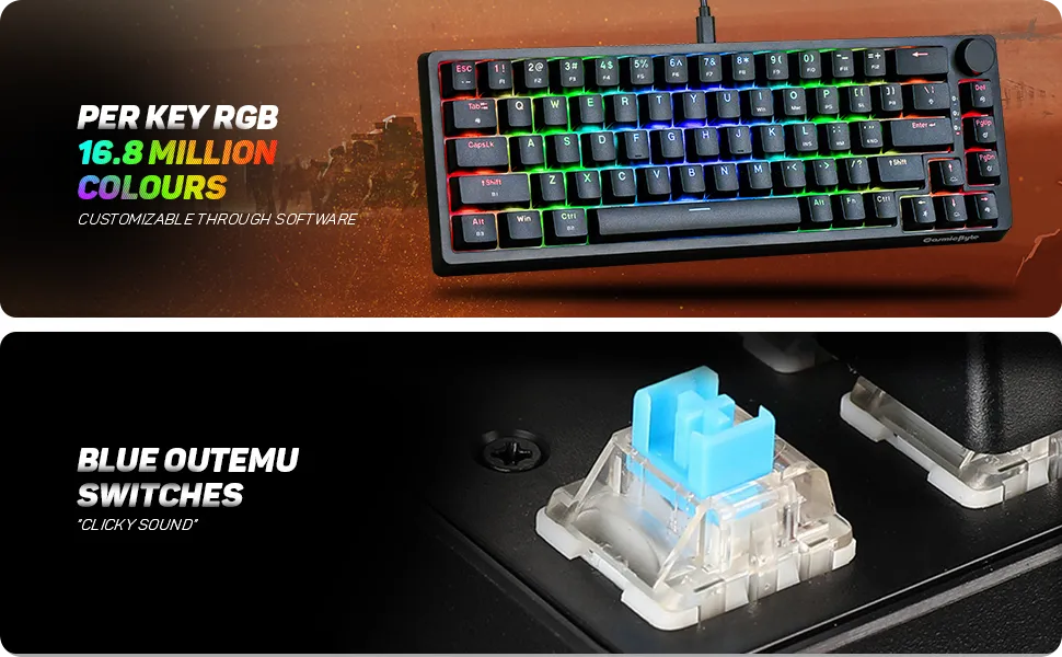 Cosmic Byte CB-GK-33 Astra Hot-Swappable Mechanical Wired &amp; Bluetooth Keyboard overview 6