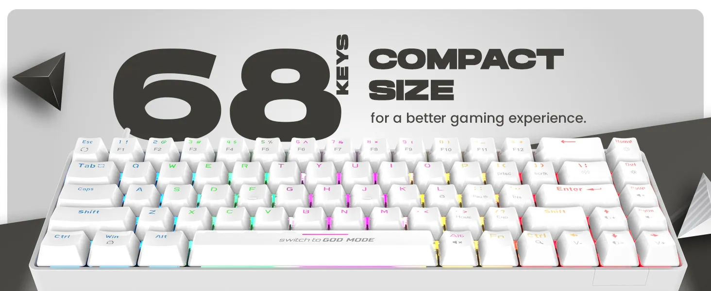 Cosmic Byte CB-GK-36 Artemis 68Key Wired Mechanical Keyboard with Outemu Swappable Blue Switches (White) overview 10
