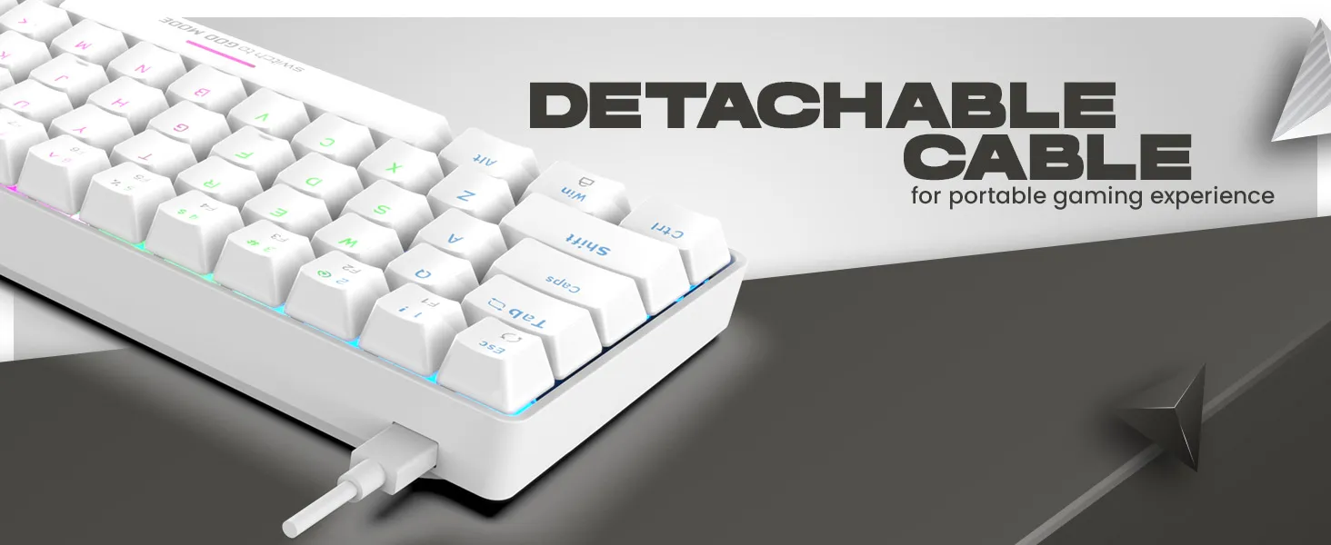 Cosmic Byte CB-GK-36 Artemis 68Key Wired Mechanical Keyboard with Outemu Swappable Blue Switches (White) overview 11