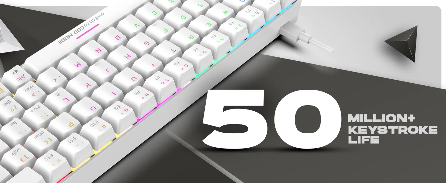 Cosmic Byte CB-GK-36 Artemis 68Key Wired Mechanical Keyboard with Outemu Swappable Blue Switches (White) overview 12