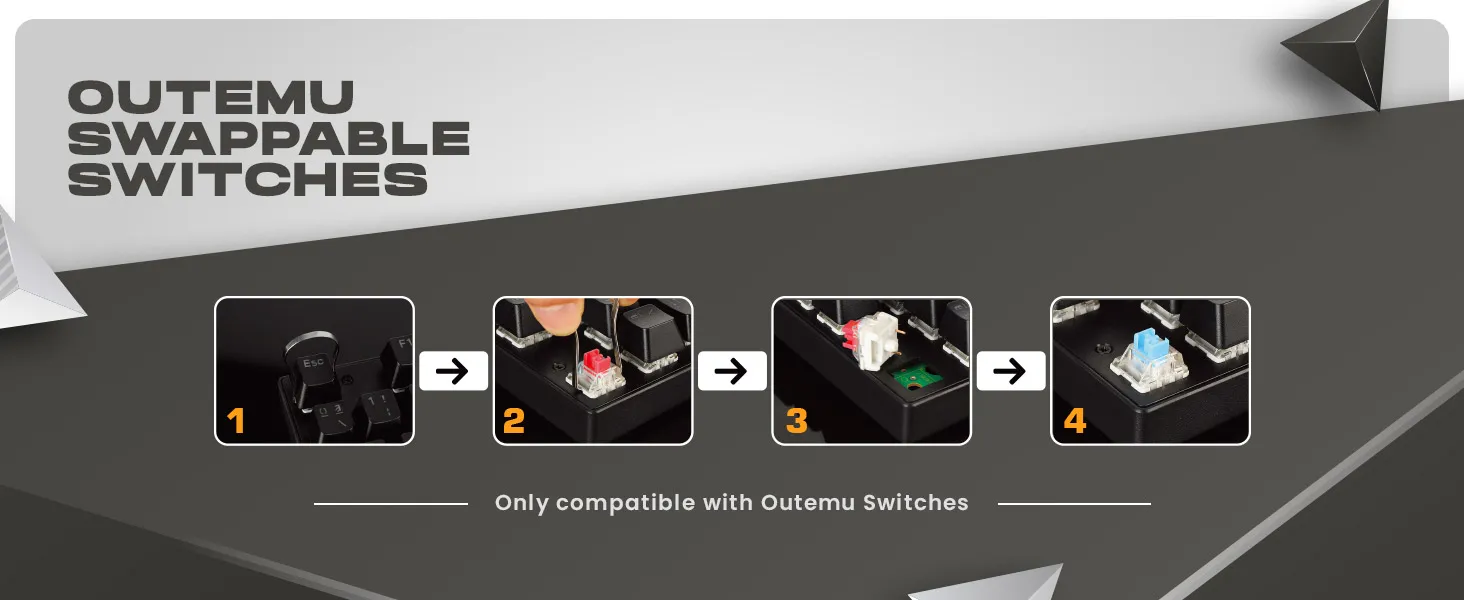 Cosmic Byte CB-GK-36 Artemis 68Key Wired Mechanical Keyboard with Outemu Swappable Blue Switches (White) overview 3