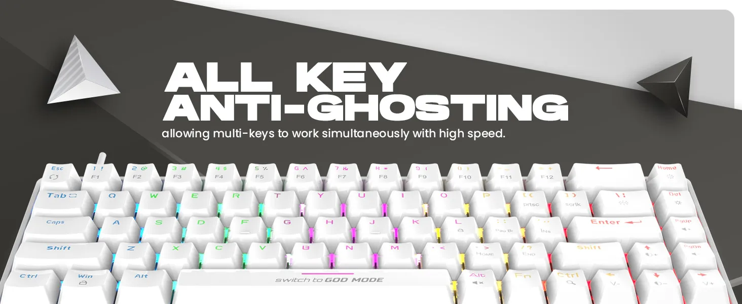 Cosmic Byte CB-GK-36 Artemis 68Key Wired Mechanical Keyboard with Outemu Swappable Blue Switches (White) overview 6