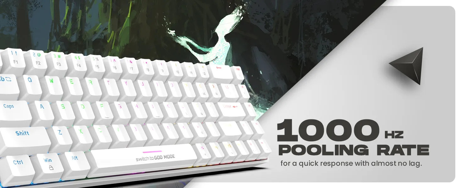 Cosmic Byte CB-GK-36 Artemis 68Key Wired Mechanical Keyboard with Outemu Swappable Blue Switches (White) overview 7