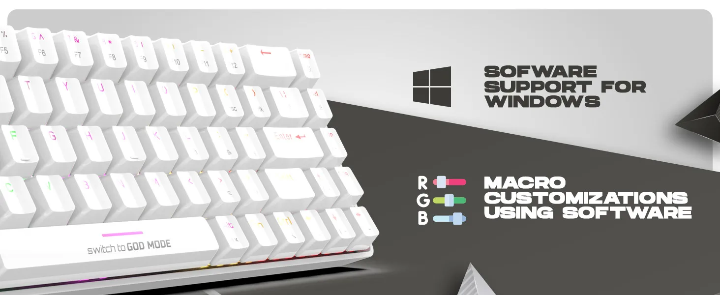 Cosmic Byte CB-GK-36 Artemis 68Key Wired Mechanical Keyboard with Outemu Swappable Blue Switches (White) overview 8
