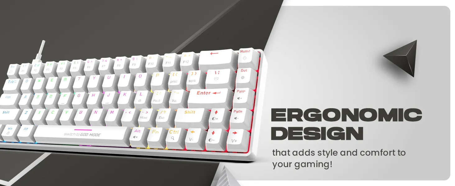 Cosmic Byte CB-GK-36 Artemis 68Key Wired Mechanical Keyboard with Outemu Swappable Blue Switches (White) overview 9