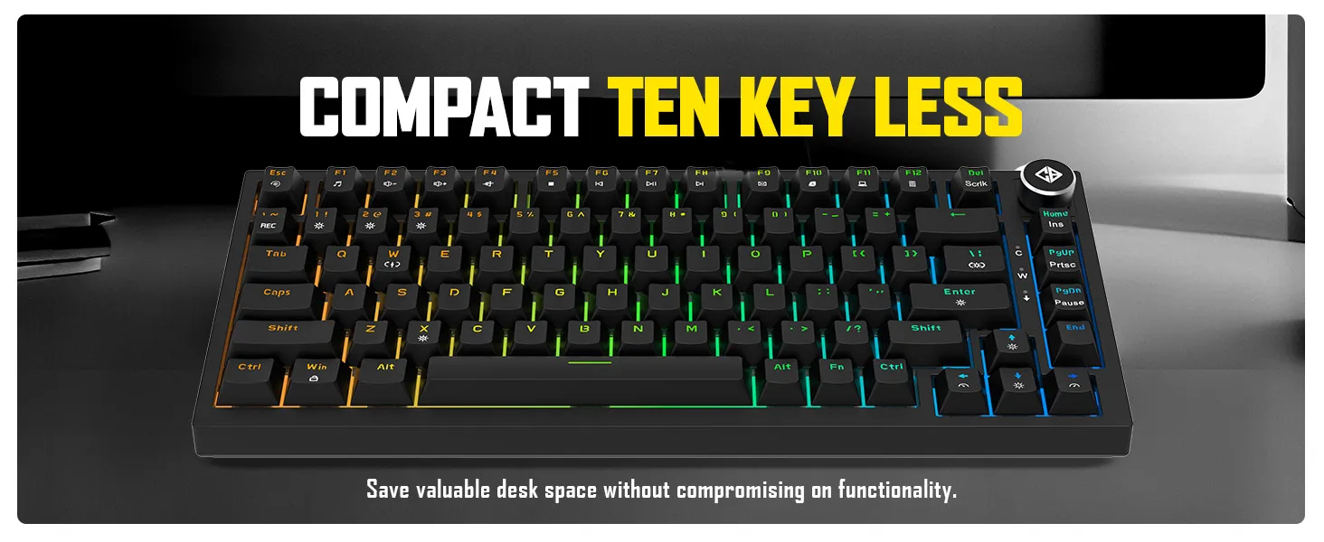 Cosmic Byte CB-GK-43 Phantom TKL Gasket Mechanical RGB Wired Keyboard (Black) overview 3