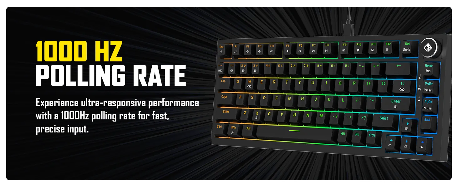 Cosmic Byte CB-GK-43 Phantom TKL Gasket Mechanical RGB Wired Keyboard (Black) overview 8