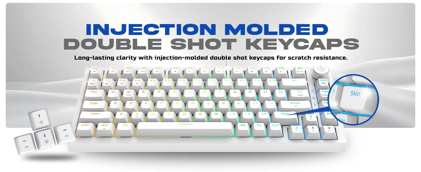 Cosmic Byte Phantom TKL Gasket Mechanical Wired Swappable Keyboard with PreLubed Switches (White) overview 12