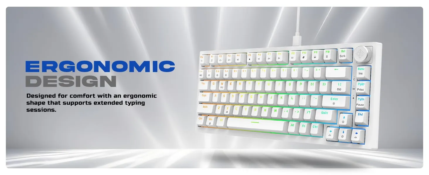 Cosmic Byte Phantom TKL Gasket Mechanical Wired Swappable Keyboard with PreLubed Switches (White) overview 13