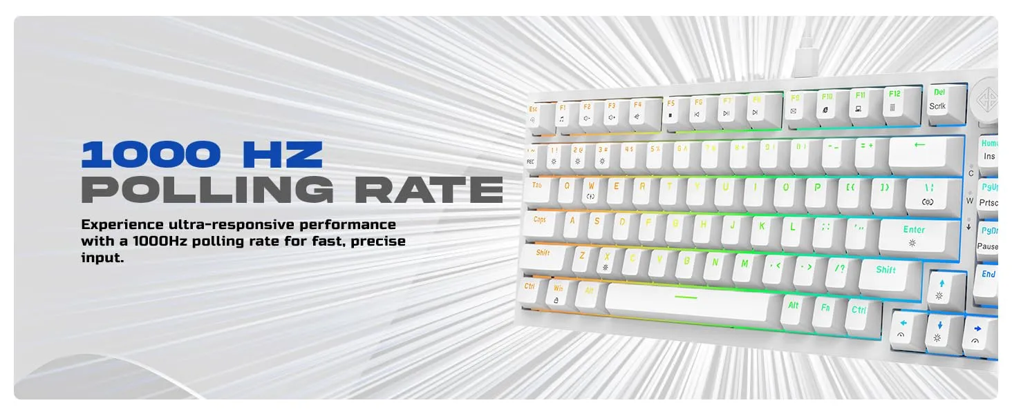 Cosmic Byte Phantom TKL Gasket Mechanical Wired Swappable Keyboard with PreLubed Switches (White) overview 8