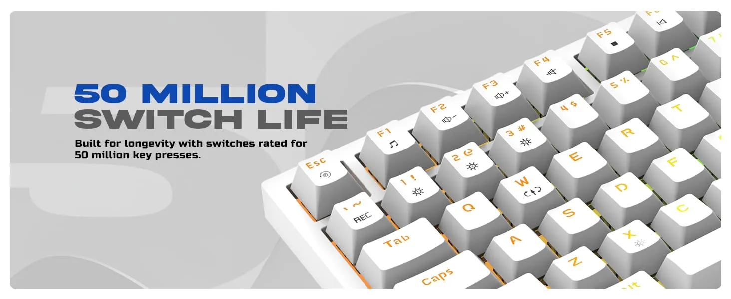Cosmic Byte Phantom TKL Gasket Mechanical Wired Swappable Keyboard with PreLubed Switches (White) overview 9
