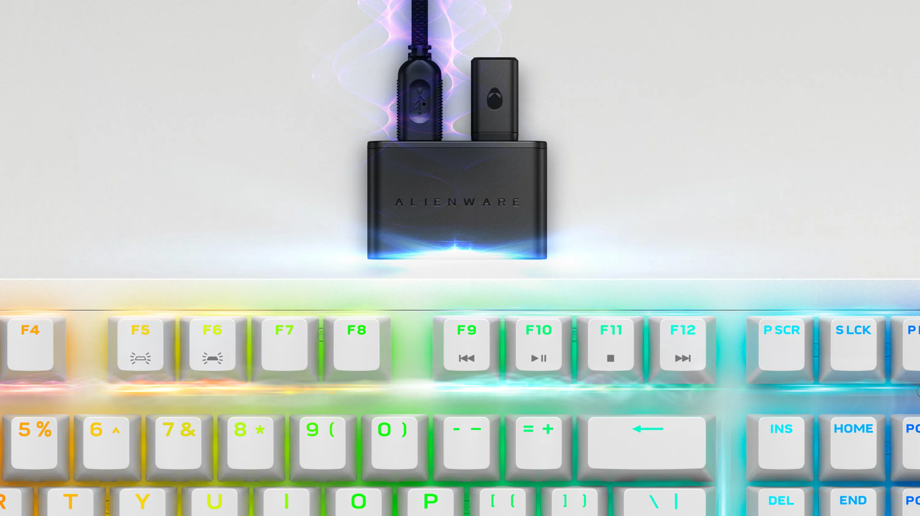 Dell Alienware AW920K Tri-Mode Wireless Backlit Mechanical Gaming Keyboard (Lunar Light) overview 1
