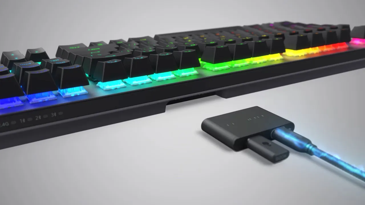 Dell Alienware AW920K Tri-Mode Wireless Backlit Mechanical Gaming Keyboard (Lunar Light) overview 4