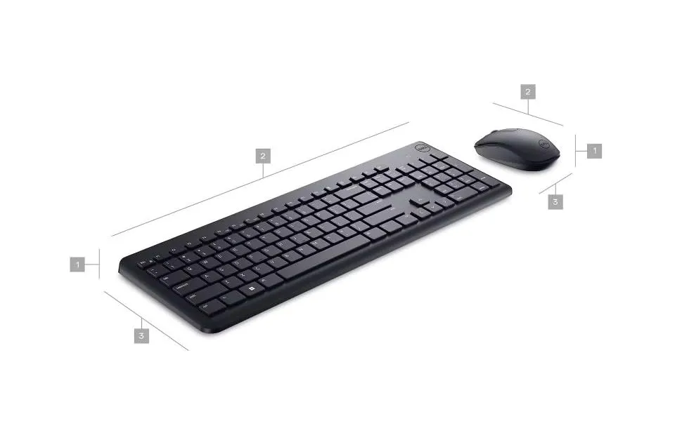 Dell KM3322W Wireless Keyboard & Mouse Combo with Anti-fade & Spill-resistant Keys (Black) overview 5