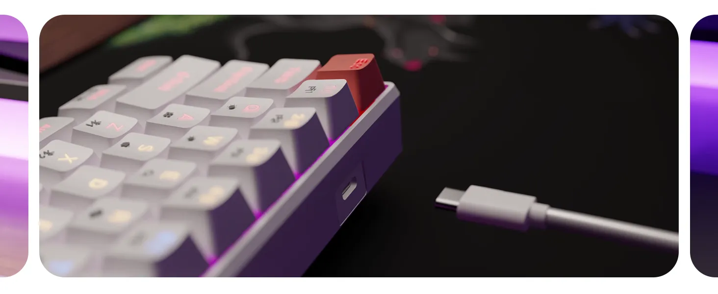 EvoFox Katana S Mini Wireless Mechanical Keyboard Red Switch - (Black) overview 6