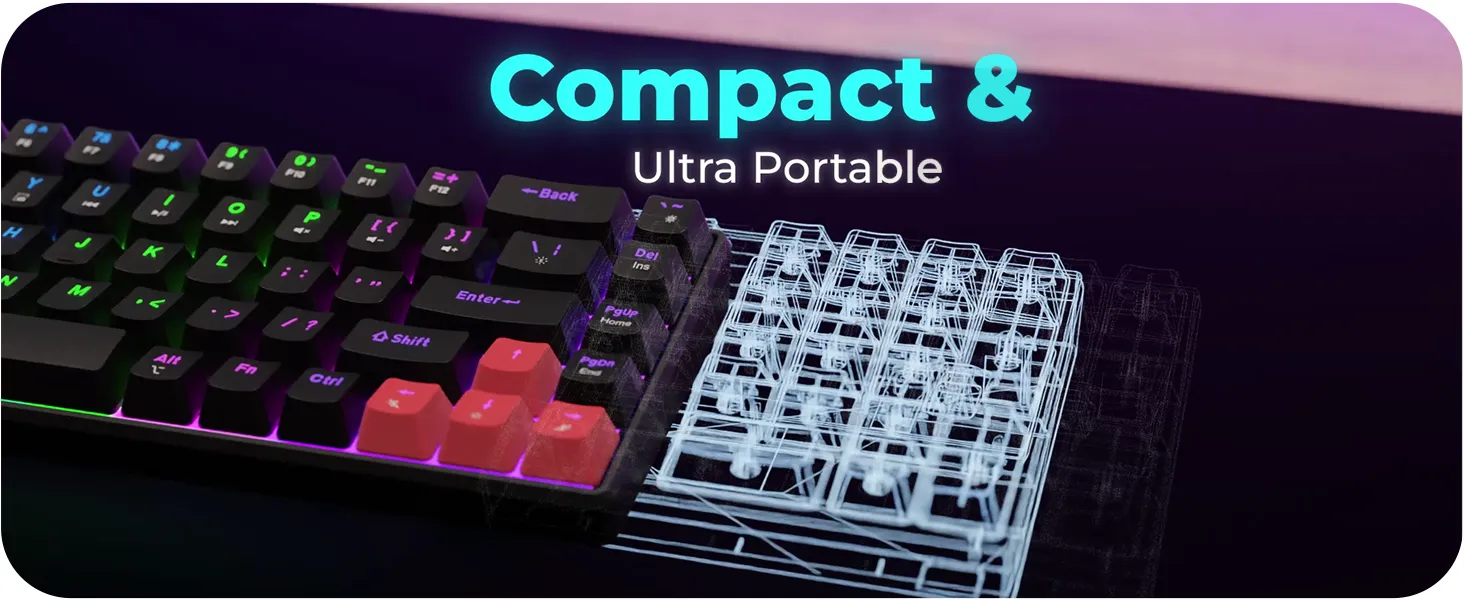 EvoFox Katana S Mini Wireless Mechanical Keyboard Red Switch - (White) overview 7
