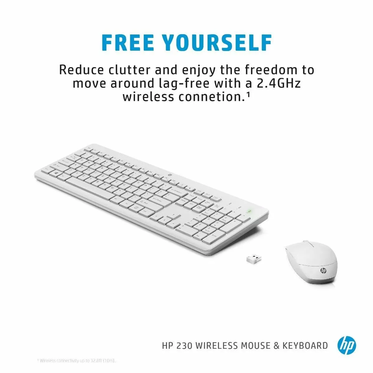 HP 230 Wireless Mouse and Keyboard Combo, White overview 3