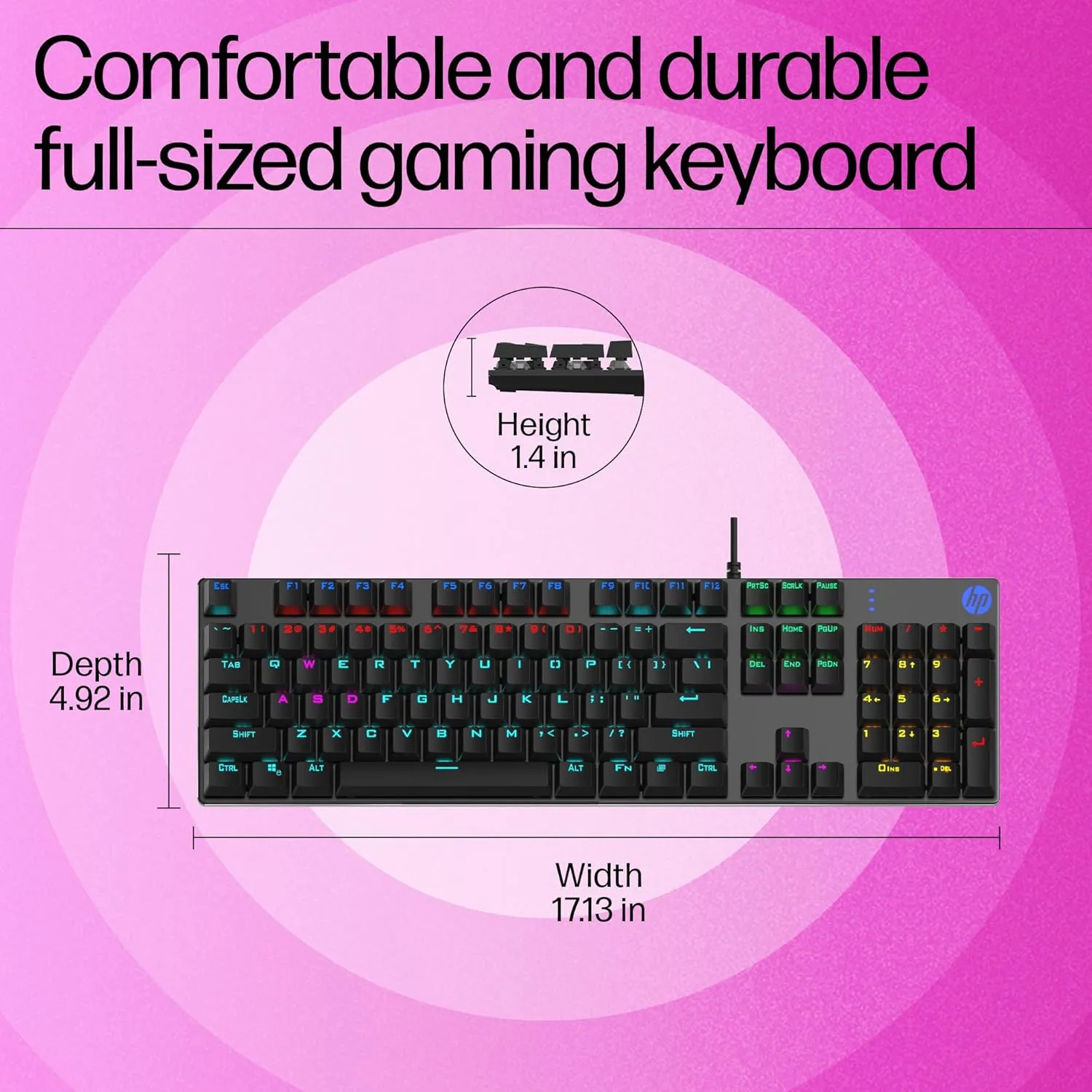 HP Gk400F Mechanical USB Gaming Keyboard overview 1