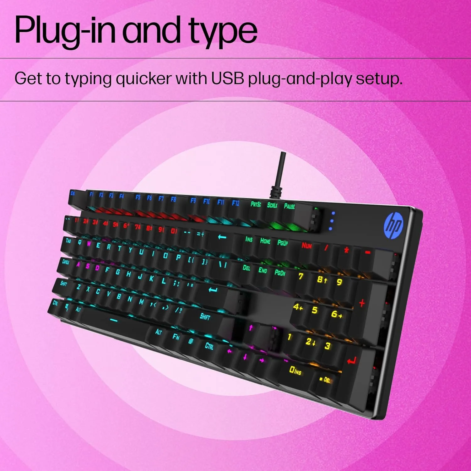 HP Gk400F Mechanical USB Gaming Keyboard overview 2