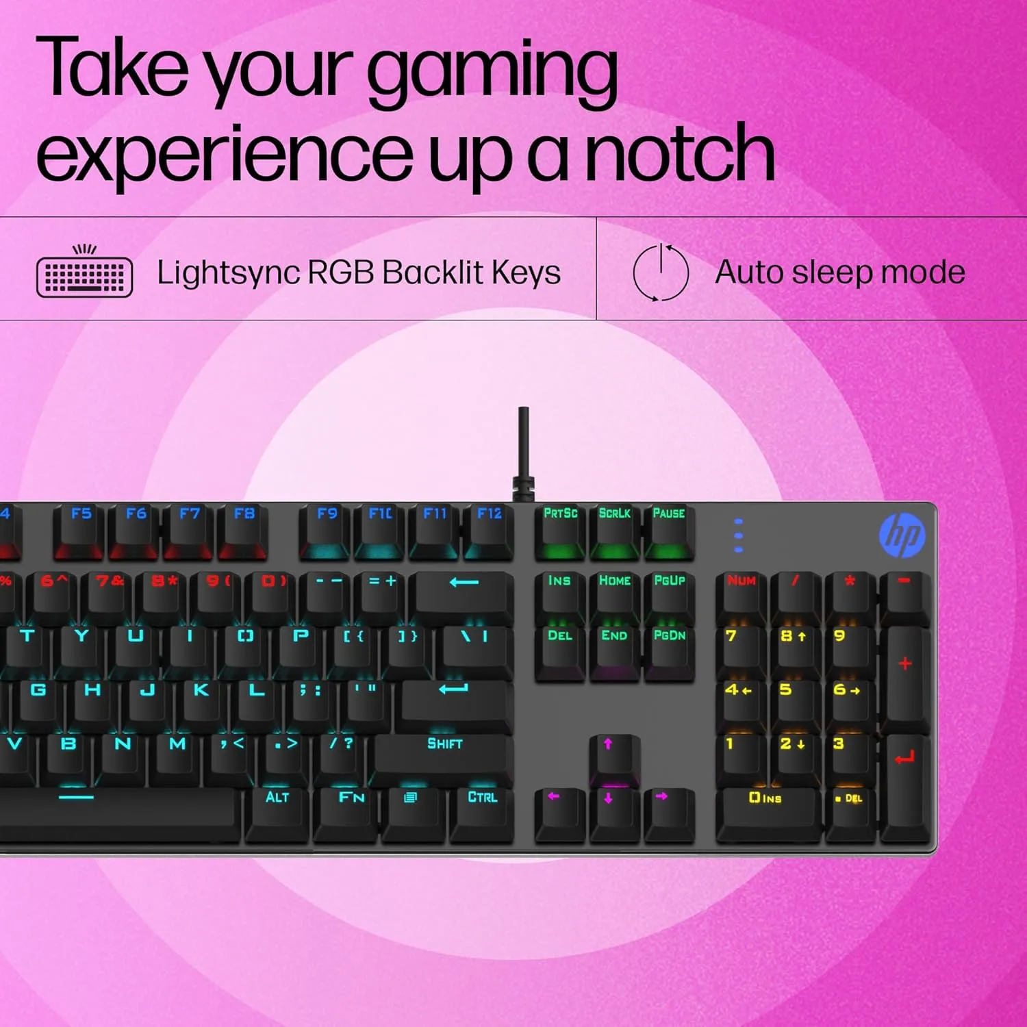 HP Gk400F Mechanical USB Gaming Keyboard overview 5