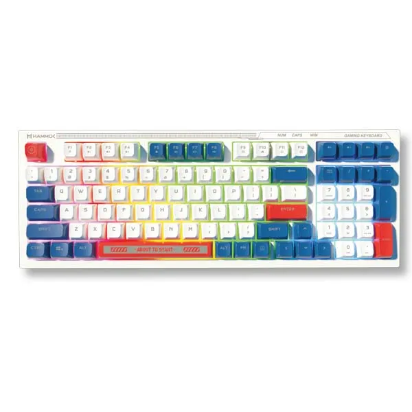 Hammok SPARTAN Wired Gaming Keyboard (White with Blue)
