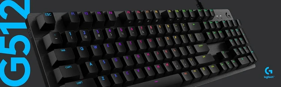 Logitech G512 Carbon Mechanical Gaming Keyboard GX Brown Tactile Switches overview 1