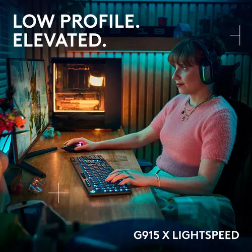 Logitech G915 X LIGHTSPEED Low-Profile Wireless RGB Mechanical Gaming Keyboard (Black, Tactile) overview 1