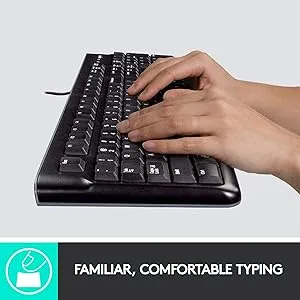 Logitech K120 Plug and Play USB Keyboard (Black) overview 1