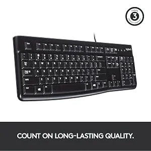 Logitech K120 Plug and Play USB Keyboard (Black) overview 2