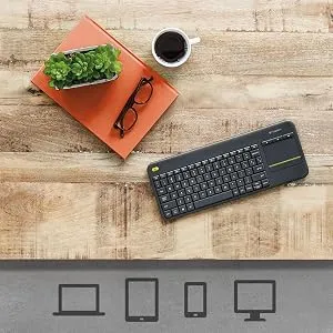 Logitech K400 Plus Wireless Touch Keyboard (Black) overview 7
