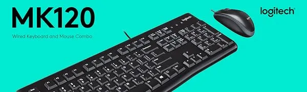 Logitech MK120 Wired USB Keyboard and Mouse Combo (Black) overview 1
