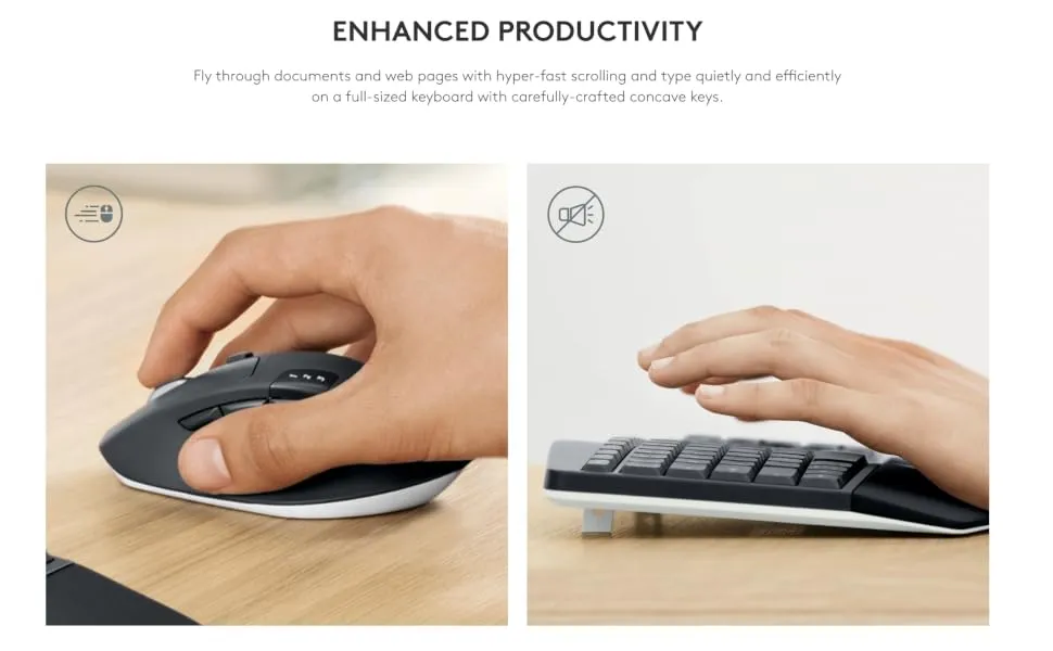 Logitech MK850 Performance Multi-Device Wireless Keyboard and Mouse Combo overview 2