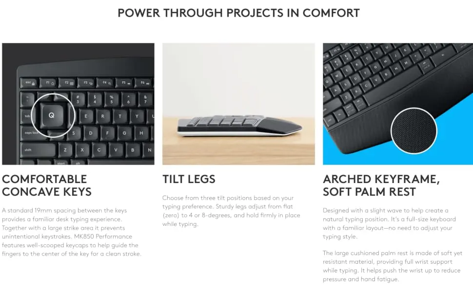 Logitech MK850 Performance Multi-Device Wireless Keyboard and Mouse Combo overview 5