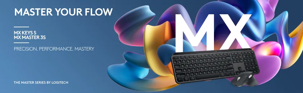 Logitech MX Keys S Combo Wireless Keyboard and Mouse with Wrist rest overview 1