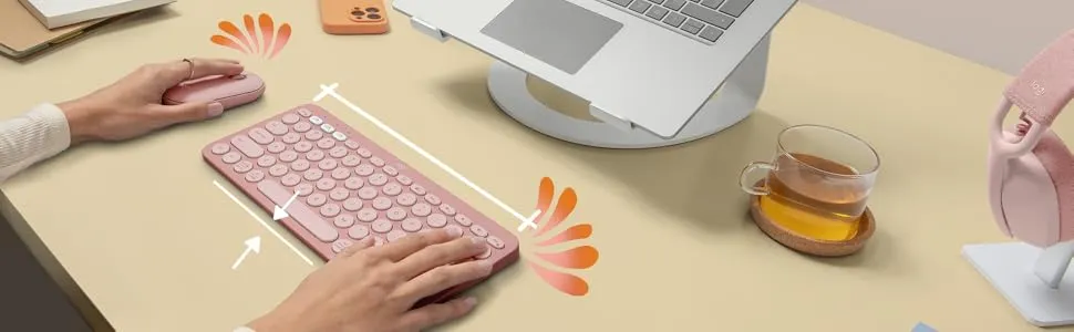 Logitech Pebble 2 Wireless Keyboard and Mouse Combo For Mac (White) overview 2