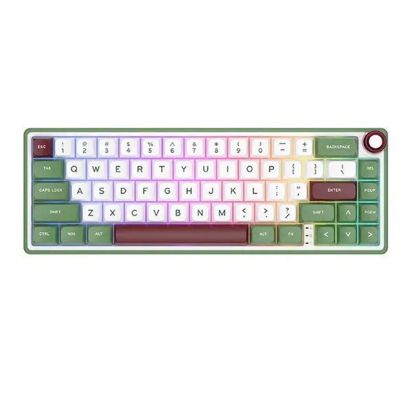 RK ROYAL KLUDGE R65 Green Sand Wired Gaming Keyboard Brown Switch