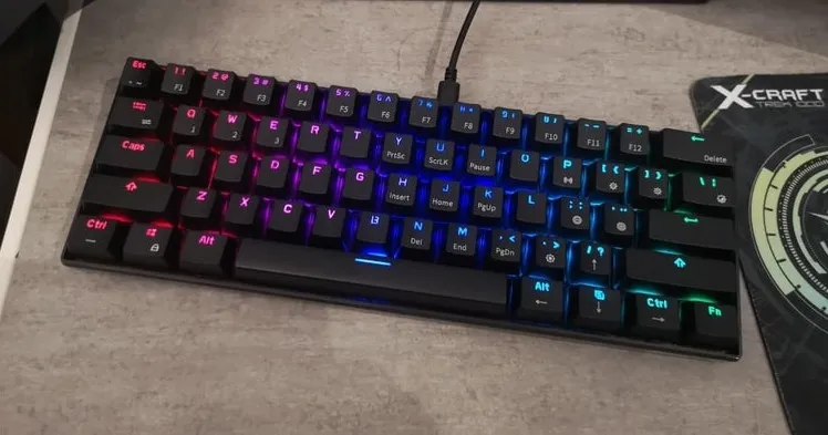 RK ROYAL KLUDGE RK61 Wired 60% Mechanical Gaming Keyboard Blue Switch overview 1