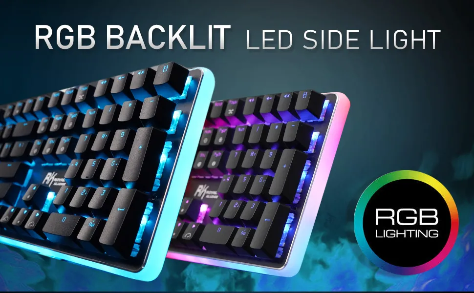 RK ROYAL KLUDGE RK918 Wired Mechanical Keyboard Blue Switch - Black overview 4