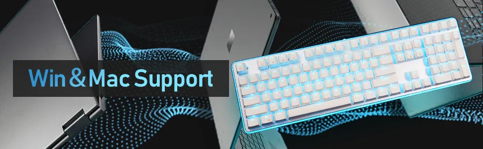 RK ROYAL KLUDGE RK918 Wired Mechanical Keyboard Blue Switch - White overview 2