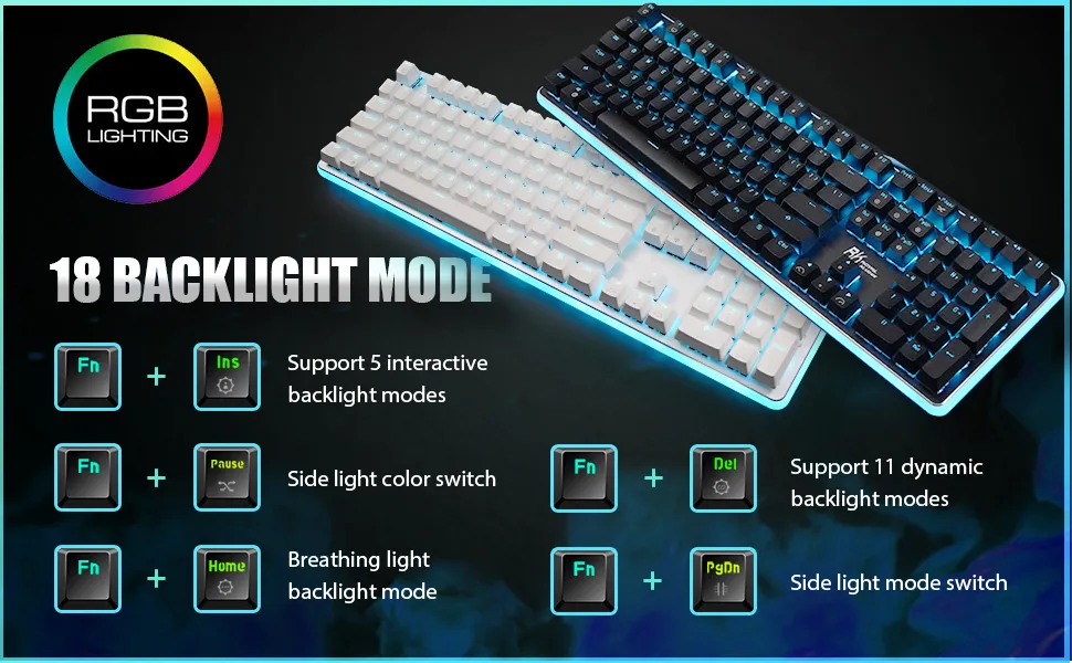 RK ROYAL KLUDGE RK918 Wired Mechanical Keyboard Brown Switch - White overview 5