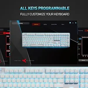 RK ROYAL KLUDGE RK918 Wired Mechanical Keyboard Red Switch - White overview 3