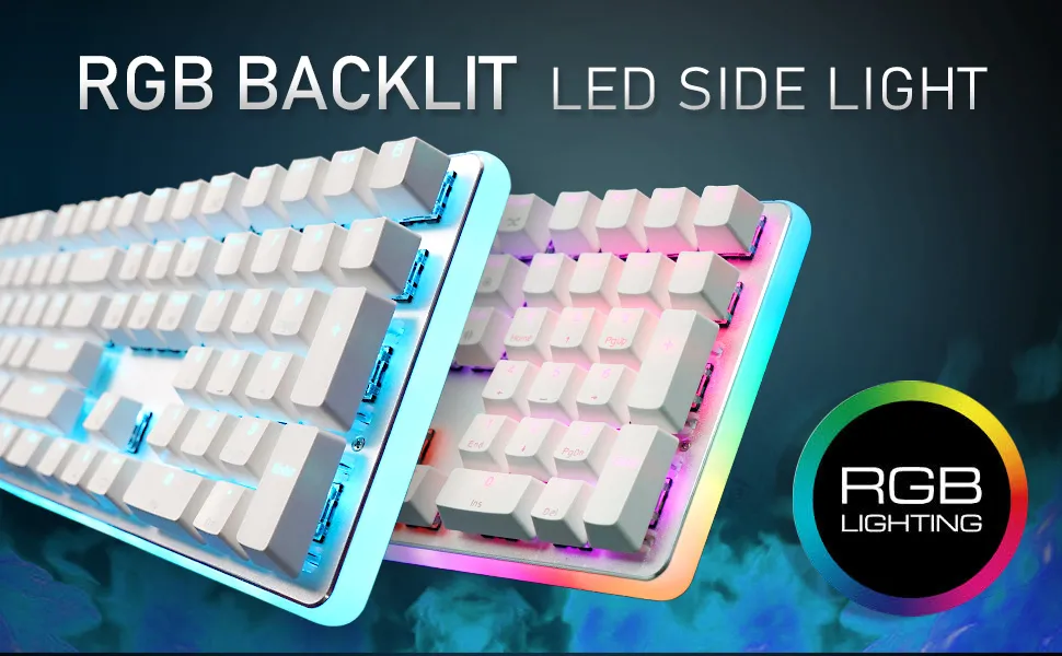 RK ROYAL KLUDGE RK918 Wired Mechanical Keyboard Red Switch - White overview 4