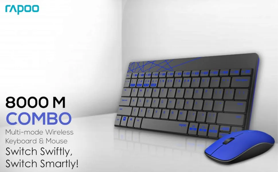 Rapoo 8000M Multi-Mode Keyboard & Mouse (Black) overview 1