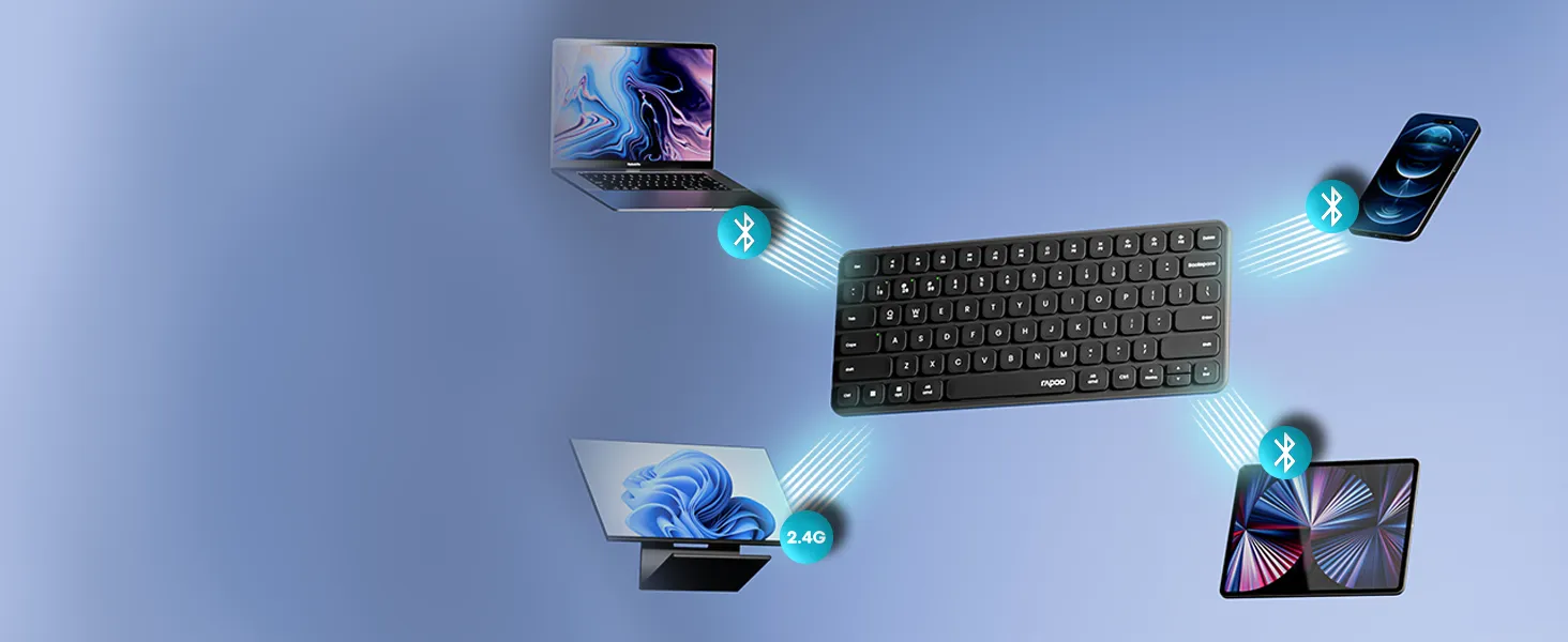 Rapoo E9050L Bluetooth Wireless Multi-Device Keyboard (4 Devices) overview 2