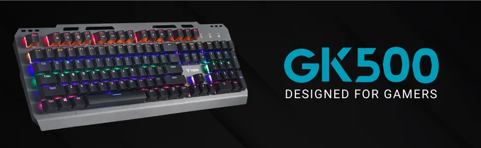 Rapoo GK500 Mechanical Gaming Keyboard Blue Switches (Black) overview 1