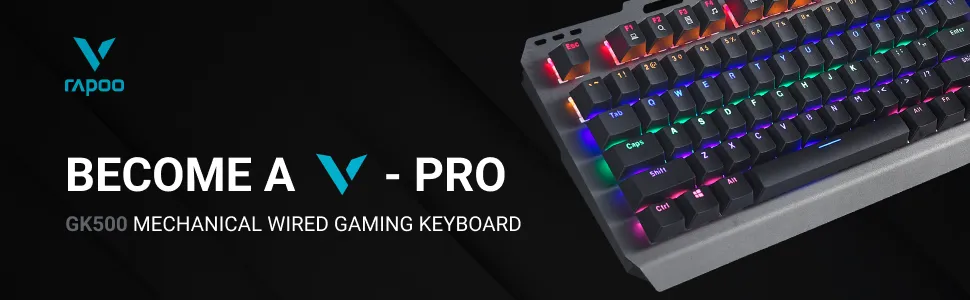 Rapoo GK500 Mechanical Gaming Keyboard Blue Switches (Black) overview 2