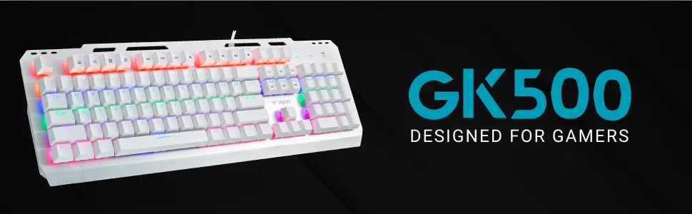 Rapoo GK500 Mechanical Gaming Keyboard Red Switches (White) overview 1